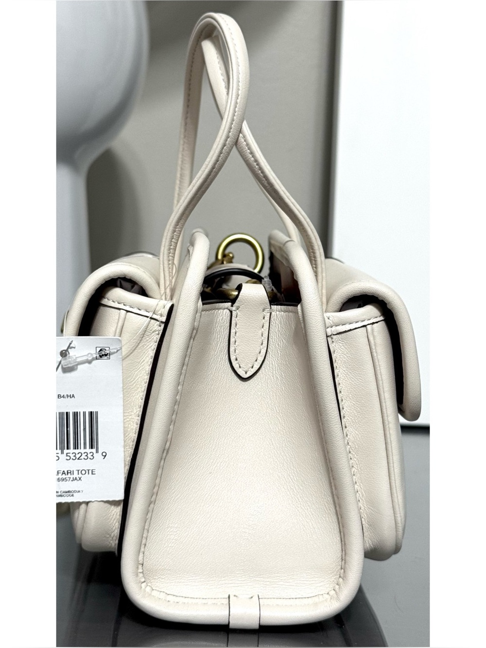 COACH Safari Tote Crossbody Bag, CHALK - Picture 4 of 11